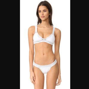KIINI Valentine Bikini Swimsuit 2 PC Set Top & Bottom in White & Silver